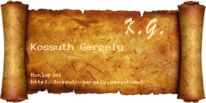 Kossuth Gergely névjegykártya