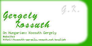 gergely kossuth business card